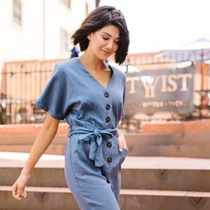 Newport Beach Button-Down Jumpsuit